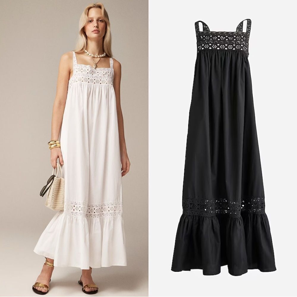 J CREW Athena dress in cotton poplin in black